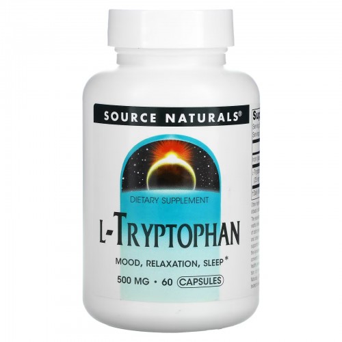 Source Naturals, L-триптофан, 500 мг, 60 капсул Source Naturals, L-триптофан, 500 мг, 60 капсул